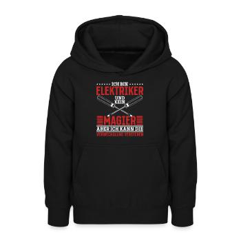 Elektriker mein Handwerk beherrsche ich meisterhaf - Teenager Hoodie - Schwarz - Vorne - AI Model Teenager Male light (155cm)