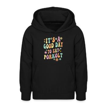 hungarianIt's a good day to eat pörkölt - Teen Hoodie - black - Front - AI Model Teenager Male light (155cm)
