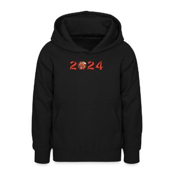 Jahr Des Drachen 2024 - Teenager Hoodie - Schwarz - Vorne - AI Model Teenager Male light (155cm)