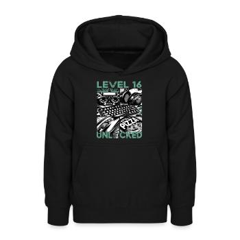 Geburtstag Level 16 freigeschaltet Gaming & Zocker - Teenager Hoodie - Schwarz - Vorne - AI Model Teenager Male light (155cm)