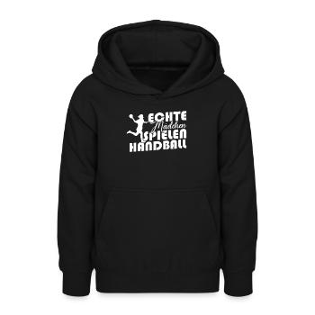 Echte Mädchen spielen Handball - Teenager Hoodie - Schwarz - Vorne - AI Model Teenager Male light (155cm)