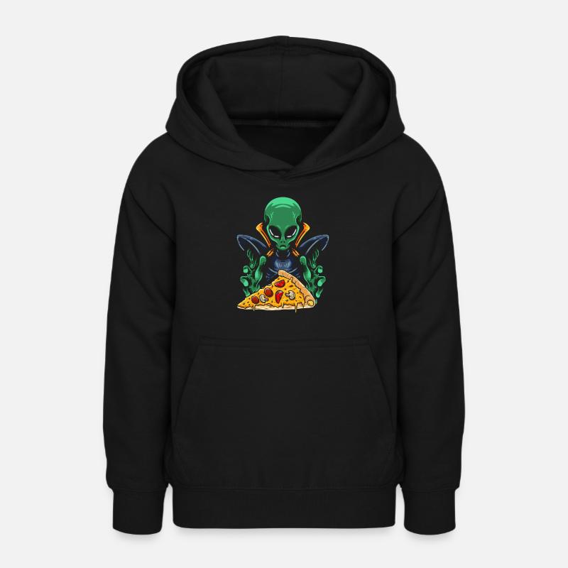 Pizza extraterrestre - Sweat à capuche Ado - noir