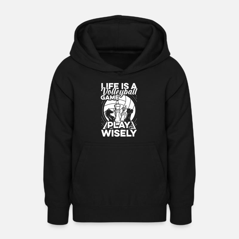 Volley-ball Volley-ball Échecs - Sweat à capuche Ado - noir