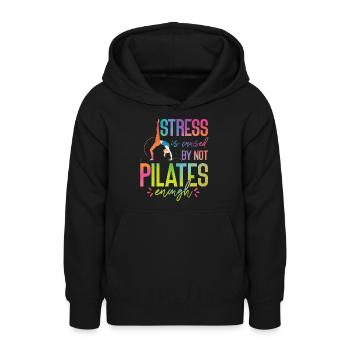 Instructeur de Pilates Enseignant - Sweat à capuche Ado - noir - Devant - AI Model Teenager Male light (155cm)
