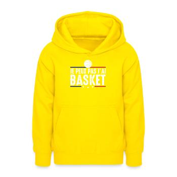 Je Peux pas j'ai Basket Basket-Ball Basketteur fan - Sweat à capuche Ado - jaune - Devant - AI Model Teenager Male dark (155cm)