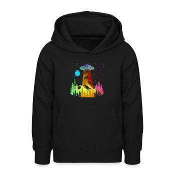 Außerirdischer Dinosaurier UFO Entführung - Teenager Hoodie - Schwarz - Vorne - AI Model Teenager Male light (155cm)