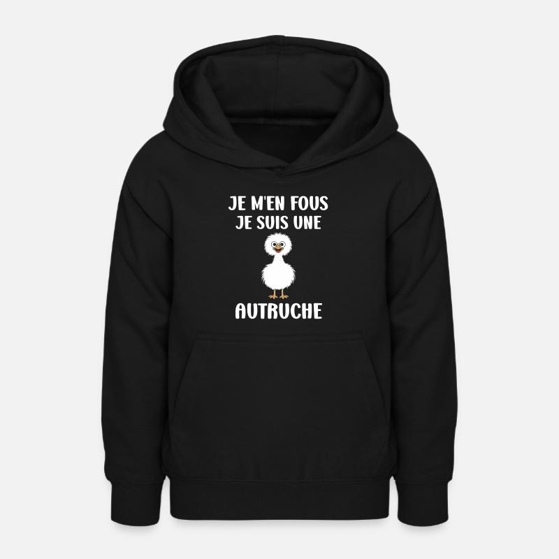 Humour autruche - Sweat à capuche Ado - noir