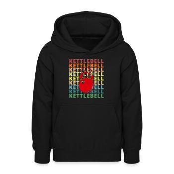 Barbell Hantel Kettlebell Gym Sport Muskeln - Teenager Hoodie - Schwarz - Vorne - AI Model Teenager Male light (155cm)