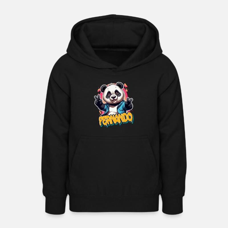 FERNANDO - Beau nom de garçon avec Cool Panda - Sweat à capuche Ado - noir