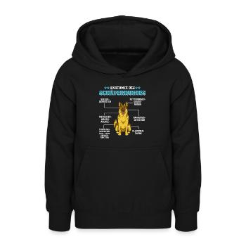 Deutscher Schäferhund ANATOMIE DES SCHÄFERHUNDES - Teenager Hoodie - Schwarz - Vorne - AI Model Teenager Male light (155cm)