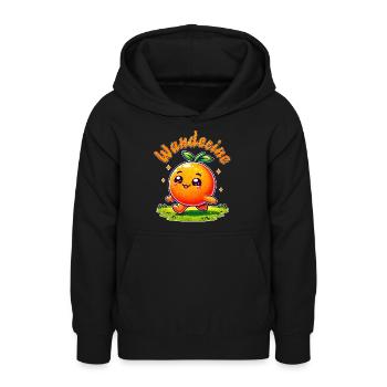 Wanderine - süße Mandarine auf Wanderschaft - Teenager Hoodie - Schwarz - Vorne - AI Model Teenager Male light (155cm)