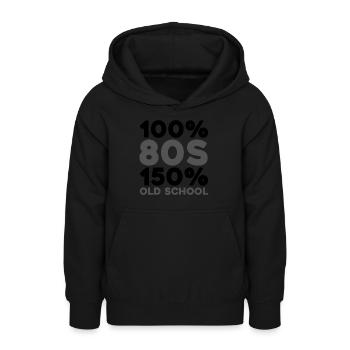 80s Eighties - Teen Hoodie - black - Front - AI Model Teenager Male light (155cm)
