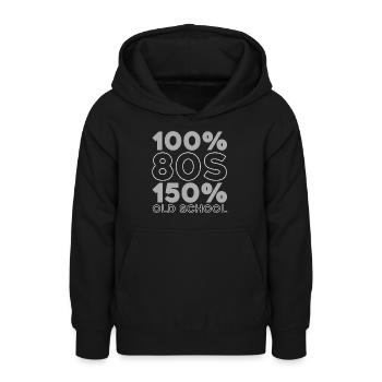 80s Eighties - Teen Hoodie - black - Front - AI Model Teenager Male light (155cm)