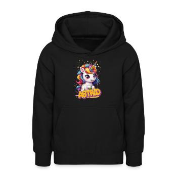 ASTRID - Schöner Mädchen Name mit süßem Einhorn - Teenager Hoodie - Schwarz - Vorne - AI Model Teenager Male light (155cm)