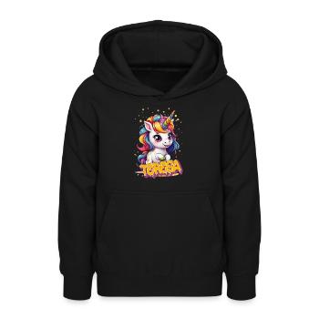 TERESA - Schöner Mädchen Name mit süßem Einhorn - Teenager Hoodie - Schwarz - Vorne - AI Model Teenager Male light (155cm)