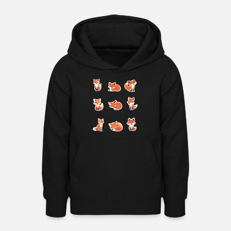 Petits renards - Renards mignons - Sweat à capuche Ado - noir