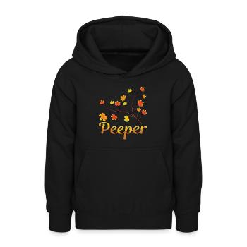 Peeper Foliage Leaf Peeping Funny - Teen Hoodie - black - Front - AI Model Teenager Male light (155cm)