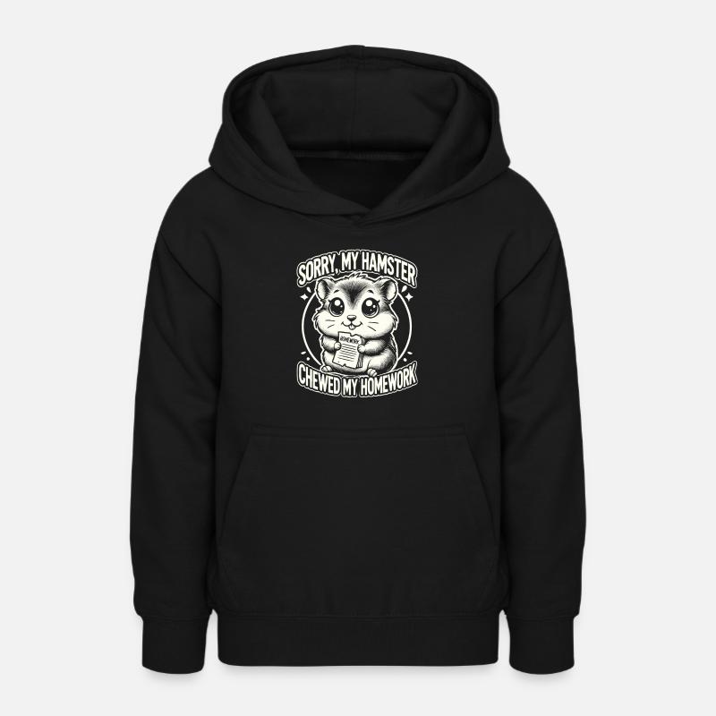 Hamster, Devoirs, Drôle Hamster - Sweat à capuche Ado - noir