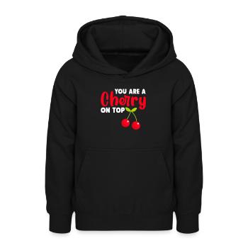 Kirsche Kirschbaum Kirschblüte Frucht Geschenk - Teenager Hoodie - Schwarz - Vorne - AI Model Teenager Male light (155cm)