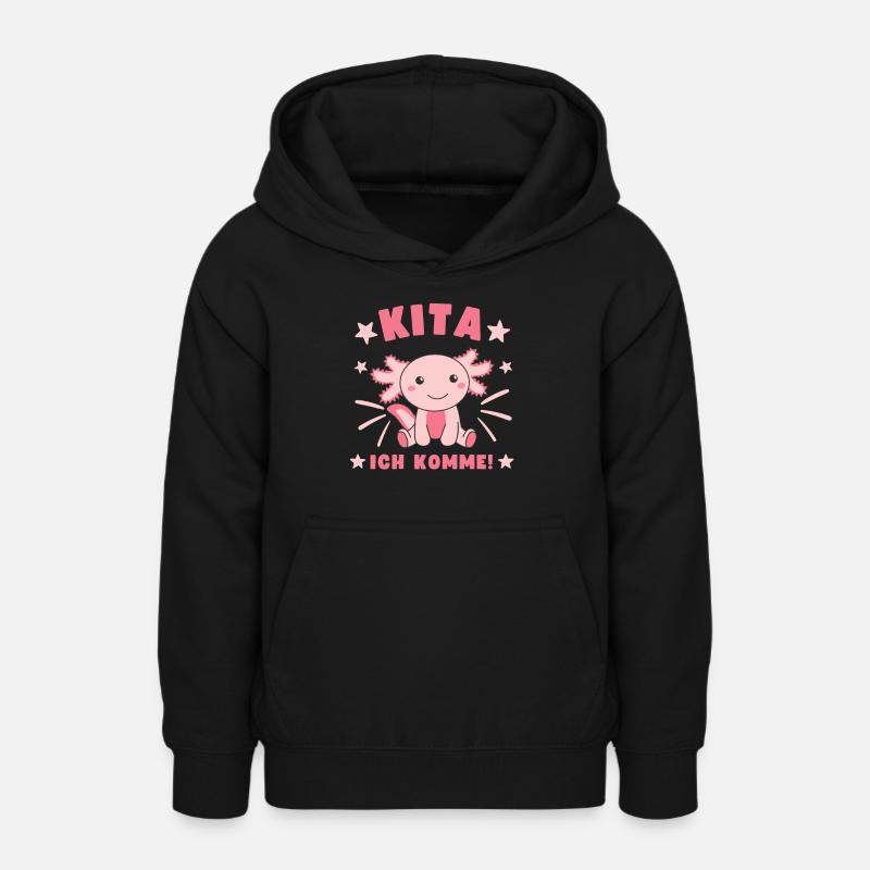Kita j’arrive Kitakind Axolotl - Sweat à capuche Ado - noir