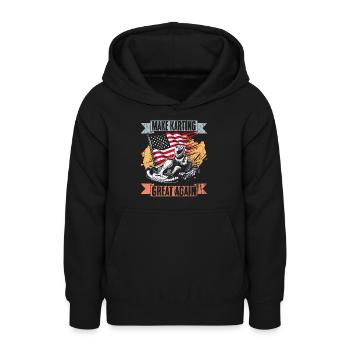 Rétro : Rendre le karting à nouveau grand : un coureur de karting - Sweat à capuche Ado - noir - Devant - AI Model Teenager Male light (155cm)