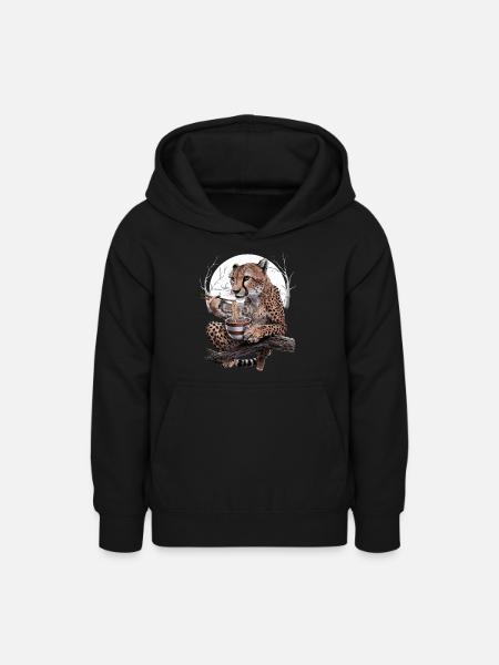 Gepard - Teenager Hoodie - Schwarz