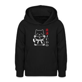judo - Sweat à capuche Ado - noir - Devant - AI Model Teenager Male light (155cm)
