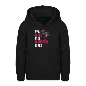 Echte Mädchen Fahren Mountainbikes - Teenager Hoodie - Schwarz - Vorne - AI Model Teenager Male light (155cm)