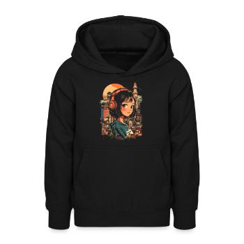 Anime Mädchen Japan - Teenager Hoodie - Schwarz - Vorne - AI Model Teenager Male light (155cm)