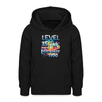 Level 35 Unlocked since 1982 Birthday - Teen Hoodie - black - Front - AI Model Teenager Male light (155cm)
