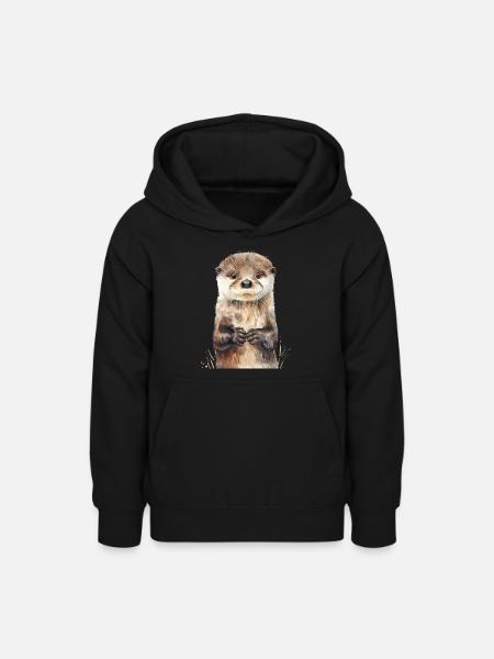 Otter - Teenager Hoodie - Schwarz