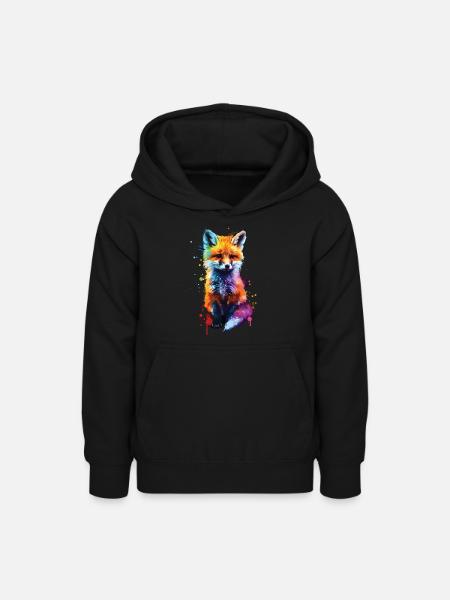 Fuchs - Teenager Hoodie - Schwarz