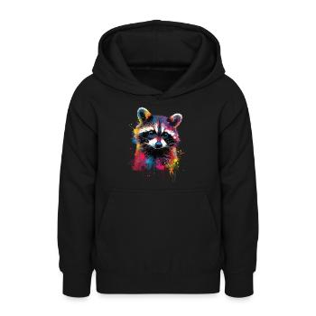 Waschbär - Teenager Hoodie - Schwarz - Vorne - AI Model Teenager Male light (155cm)