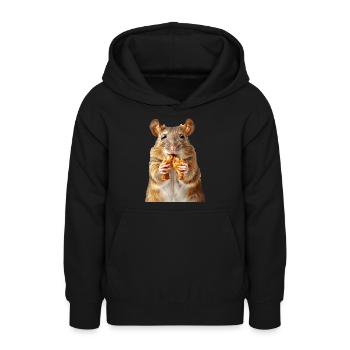 Ratte - Teenager Hoodie - Schwarz - Vorne - AI Model Teenager Male light (155cm)