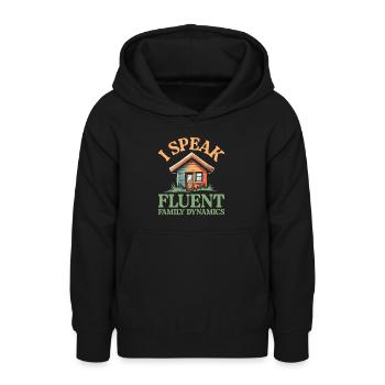 Thérapeute familiale - Sweat à capuche Ado - noir - Devant - AI Model Teenager Male light (155cm)