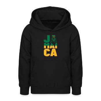 Jamaïque Jamaïque Rasta Raggea Drapeau Rastafari - Sweat à capuche Ado - noir - Devant - AI Model Teenager Male light (155cm)