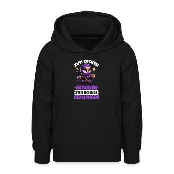 Zum Zocken geboren zur Schule gezwungen Ninja - Teenager Hoodie - Schwarz - Vorne - AI Model Teenager Male light (155cm)