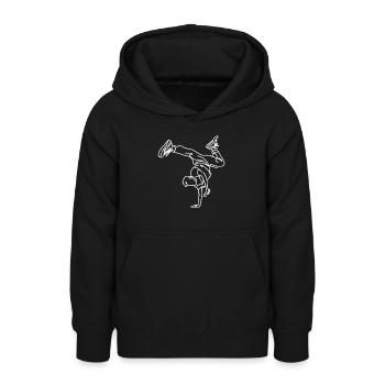 Breakdance Junge Zeichnung - Teenager Hoodie - Schwarz - Vorne - AI Model Teenager Male light (155cm)