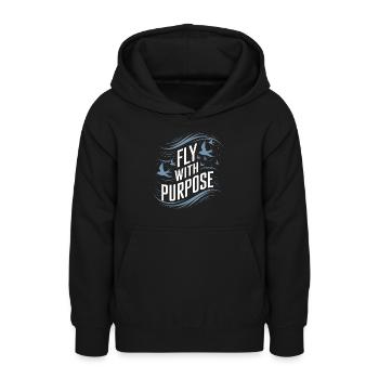 Amoureux de la migration des oiseaux Oiseaux migrateurs - Sweat à capuche Ado - noir - Devant - AI Model Teenager Male light (155cm)