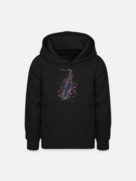 Saxophon - Teenager Hoodie - Schwarz