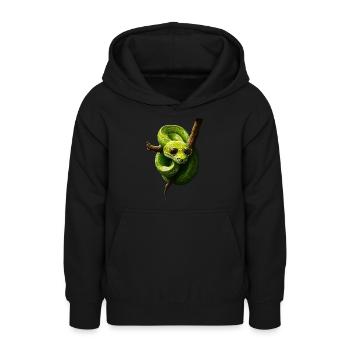 Grüner Baumpython Schlangen Liebhaber Terrarium - Teenager Hoodie - Schwarz - Vorne - AI Model Teenager Male light (155cm)
