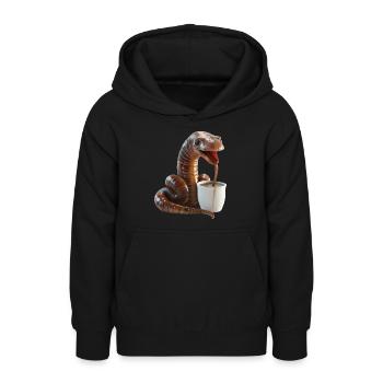 Wurm Kaffee - Teenager Hoodie - Schwarz - Vorne - AI Model Teenager Male light (155cm)