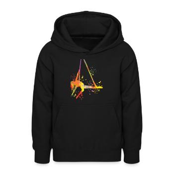 Vertikaltuch Luftakrobatik Aerial Silk - Teenager Hoodie - Schwarz - Vorne - AI Model Teenager Male light (155cm)