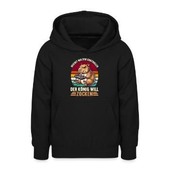 Reichet Mir Den Controller Der König Will Zocken - Teenager Hoodie - Schwarz - Vorne - AI Model Teenager Male light (155cm)