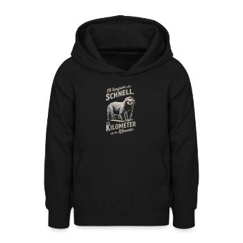 Egal ob langsam oder schnell, - Teenager Hoodie - Schwarz - Vorne - AI Model Teenager Male light (155cm)