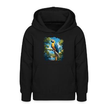 L’ère de l’ara - Sweat à capuche Ado - noir - Devant - AI Model Teenager Male light (155cm)
