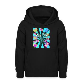 Rétro Vintage Perce-neige Fleurs Printemps - Sweat à capuche Ado - noir - Devant - AI Model Teenager Male light (155cm)