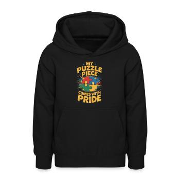 Frères et sœurs autistes - Sweat à capuche Ado - noir - Devant - AI Model Teenager Male light (155cm)