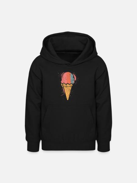 Retro Eiscreme - Teenager Hoodie - Schwarz