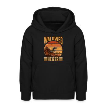 Mountainbiker WALDWEG HEIZER MTB Lustiges - Teenager Hoodie - Schwarz - Vorne - AI Model Teenager Male light (155cm)